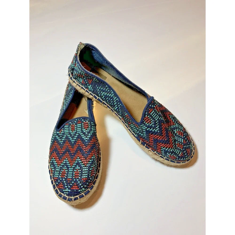 Dolce Vita Womens Blue Aztec Espadrilles Size 6.5